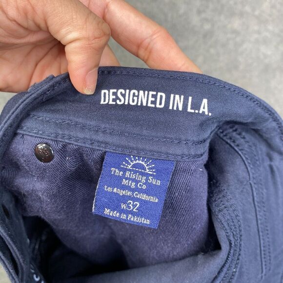 Rising Sun & Co Slim Fit Navy Blue Chinos 32x33 Stretch Soft Performance Preppy - Picture 10 of 14